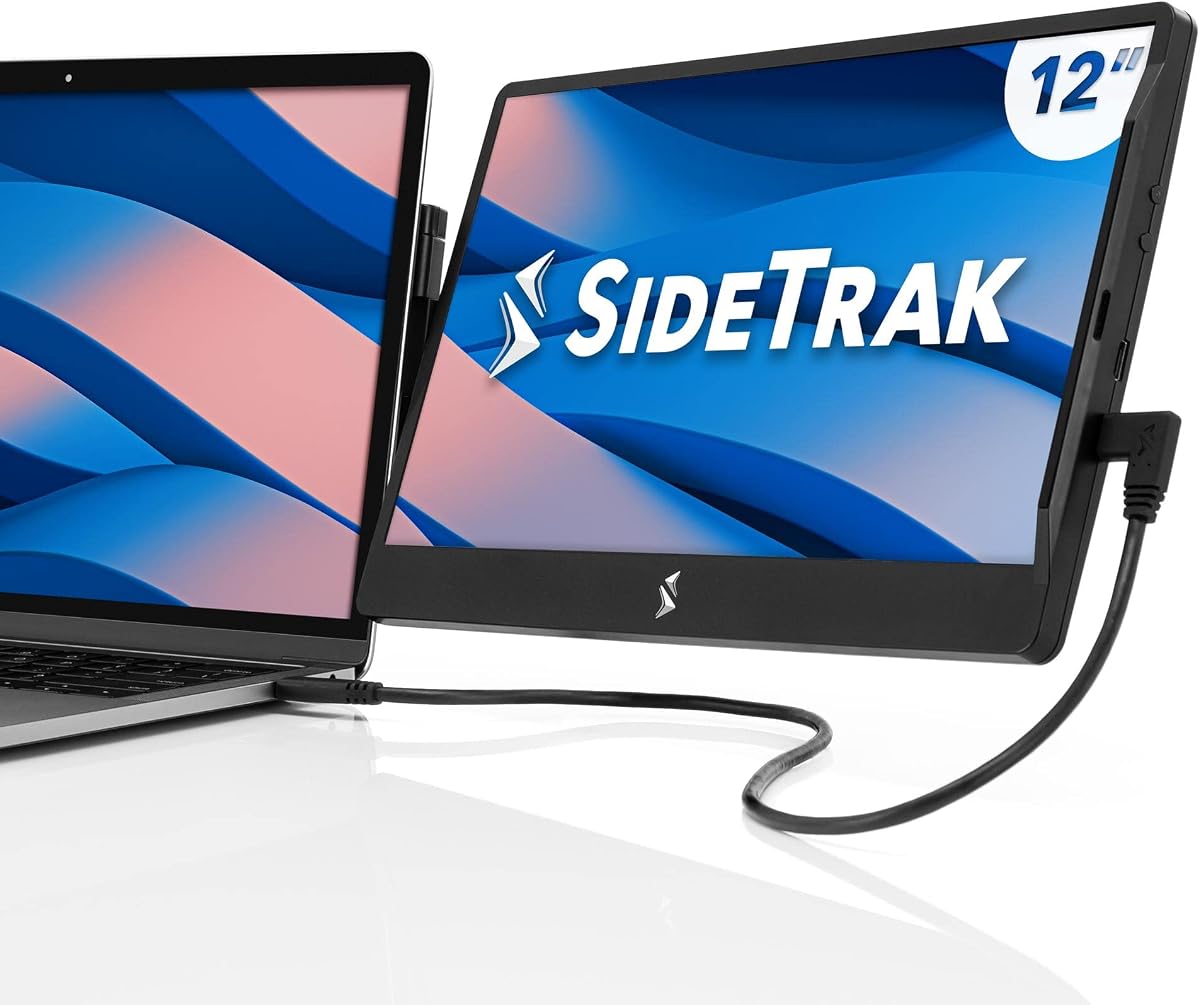 SideTrak Swivel 12.5" Portable Monitor for Laptop, Patented Swivel Hinge, Laptop Screen Extender | FHD Dual Screen w/Kickstand, USB or HDMI, Mac, PC, Chromebook Compatible (Single Monitor)