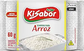 KiSabor, Tempero para Arroz Branco, 12 Sachês de 5 Gramas