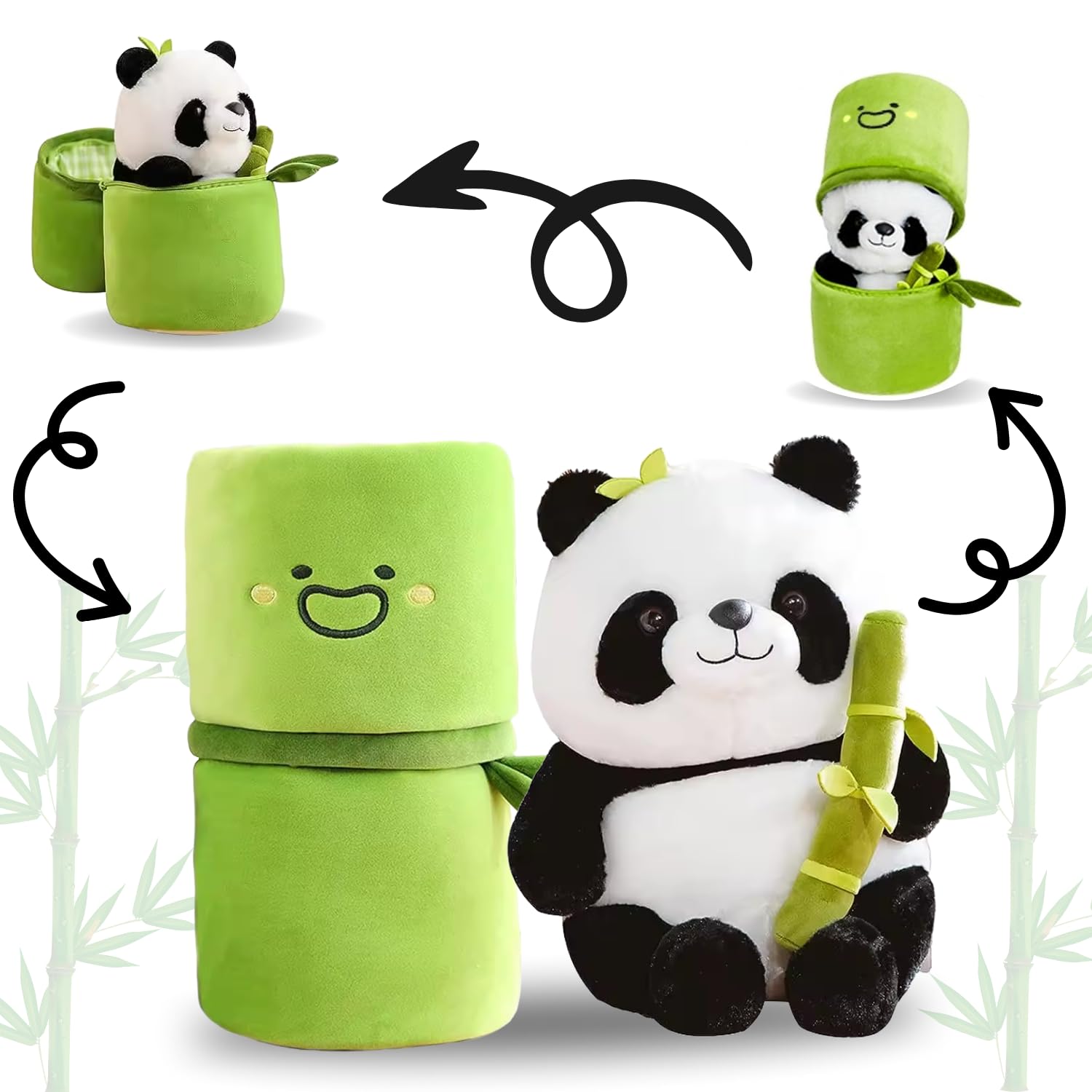 DIKANG Premium Bamboo Panda Soft Toys, Adorable Cute Soft Panda Stuffed Animals Soft Toys for Girls & Boys, Cute Plushies Doll Gifts for Kids (Bamboo Panda Green)-picture-18