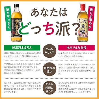 みみりんページ Amazon.co.jp: 九重味淋 純三河本みりん 壜 [ 500ml ] : 食品