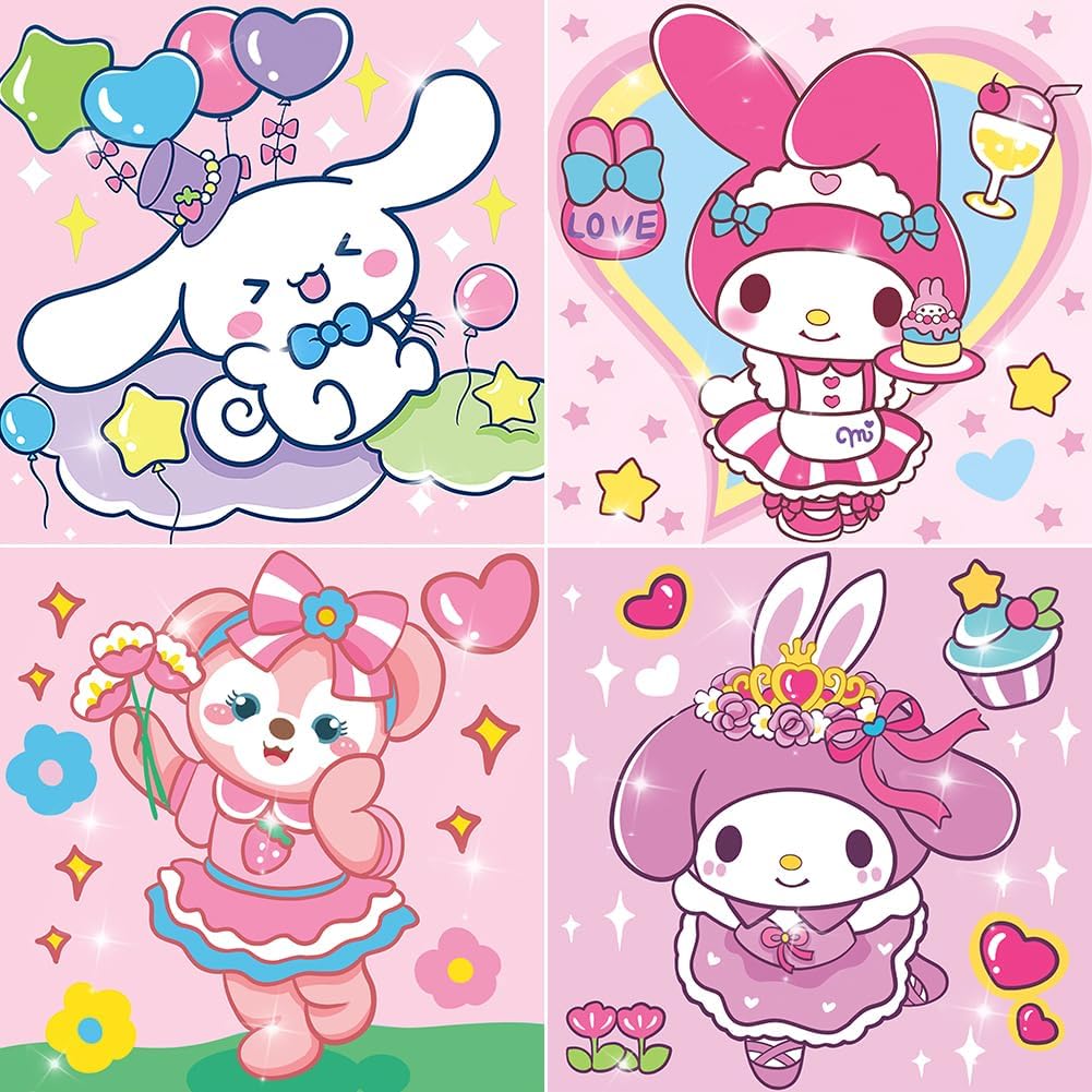 LAVIDASS Art and Crafts for Girls Ages 8-12 4 Pack Gem Art by Numbers 5D Full Drill Diamond Art for Kids Ages 6-8-10-12 for Gift (Rabbit) LAVIDASS Art and Crafts for Girls Ages 8-12 4 Pack Gem Art by Numbers 5D Full Drill Diamond Art for Kids Ages 6-8-10-12 for Gift (Rabbit)