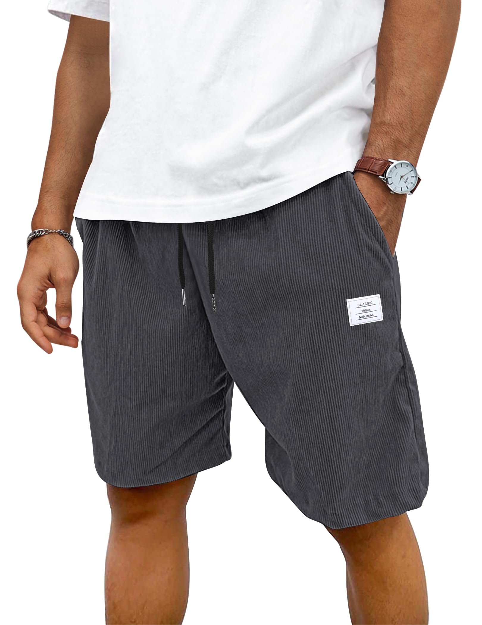 TARAINYA Velluto a Coste Pantaloncini Uomo Cotone Coulisse Estivi Causal Pantaloni Corti Uomo con Tasche