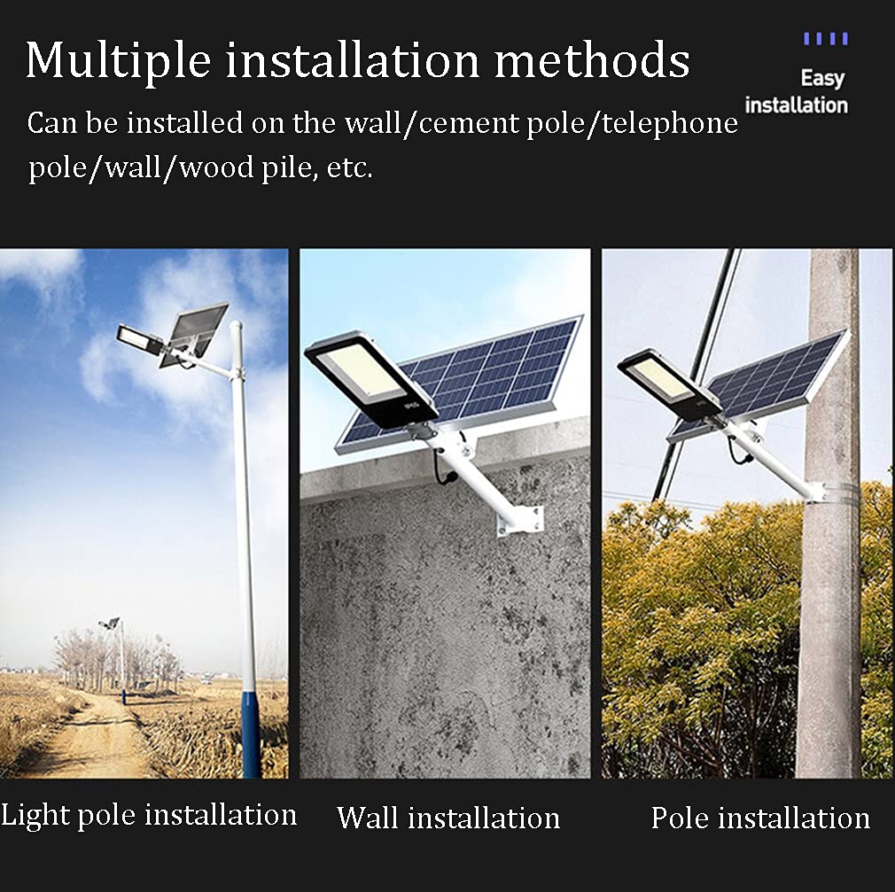 Solarna lampa uliczna na na zewnątrz, reflektor solarny LED, o zmierzchu do świtu, do świtu, na zewnątrz, wodoszczelna lampa solarna z pilotem zdalnego sterowania, kolor biały, 500 W