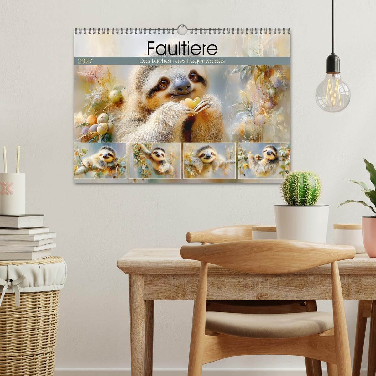 Faultiere. Das Lächeln des Regenwaldes (Wandkalender 2027 DIN A3 quer), CALVENDO Monatskalender: Liebliche Illustrationen von den entspanntesten Tiere des Dschungels (CALVENDO Tiere)