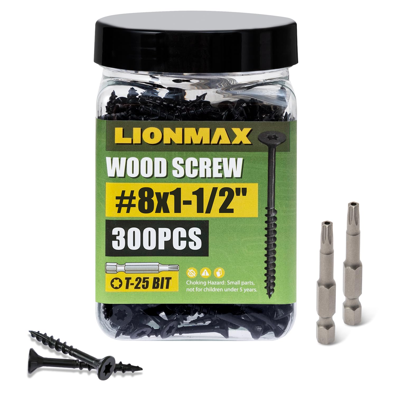 LIONMAX Deck Screws - 300 Pack, 1-1/2 Inch -10 LIONMAX Deck Screws - 300 Pack, 1-1/2 Inch -10