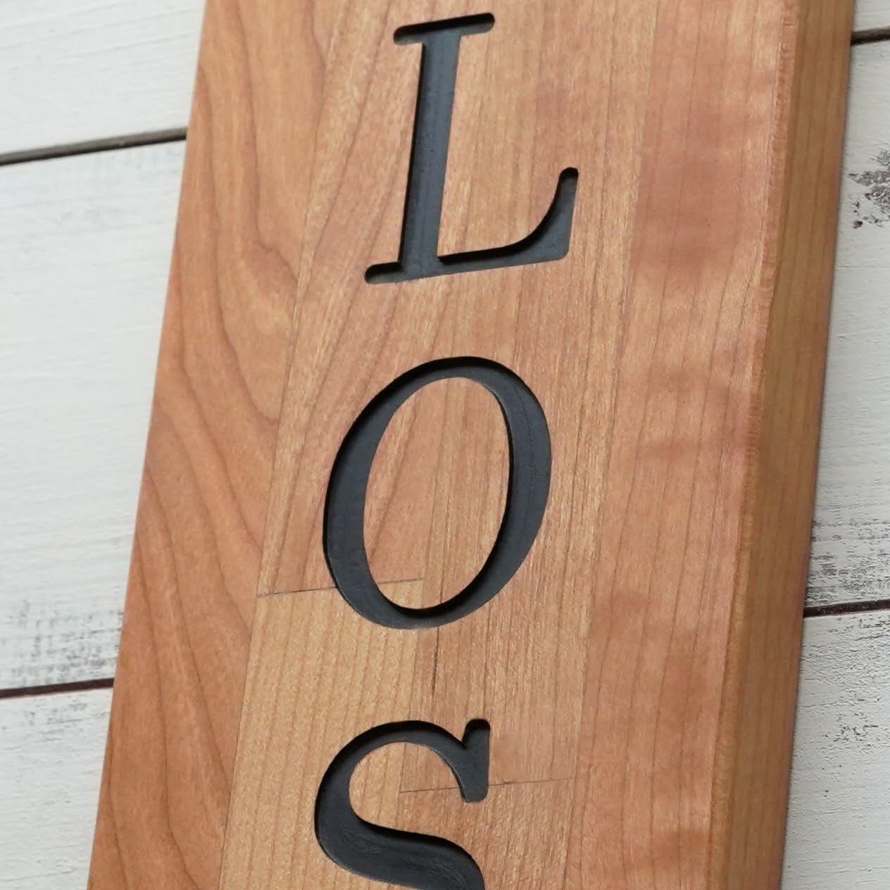 カリン(花梨)のオープン看板 【木製 営業中 アルファベット】 カリン(花梨)のオープン看板 【木製 営業中 アルファベット】