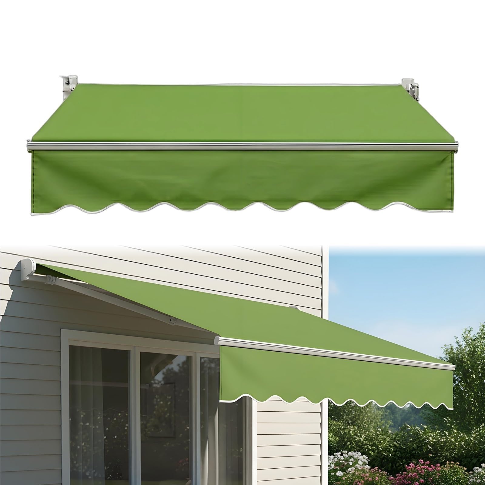 Tessuto di Ricambio per Tenda da Sole 200cm 250cm 400cm 500cm 600cm Telo Tenda da Sole, Poliestere Resistente Ai UV, Tela di Ricambio per Patio, Terrazzo, Esterno(P,300x250cm)