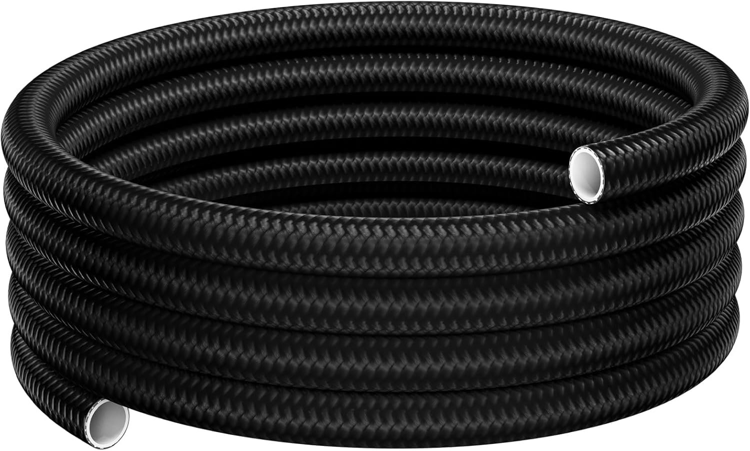 6AN PTFE Fuel Hose Line 20FT, 1885psi AN6 Fuel Feed Hose 5/16 Inch ID, Nylon with Stainless Steel Braided for E85 Gasoline Biodiesel Diesel