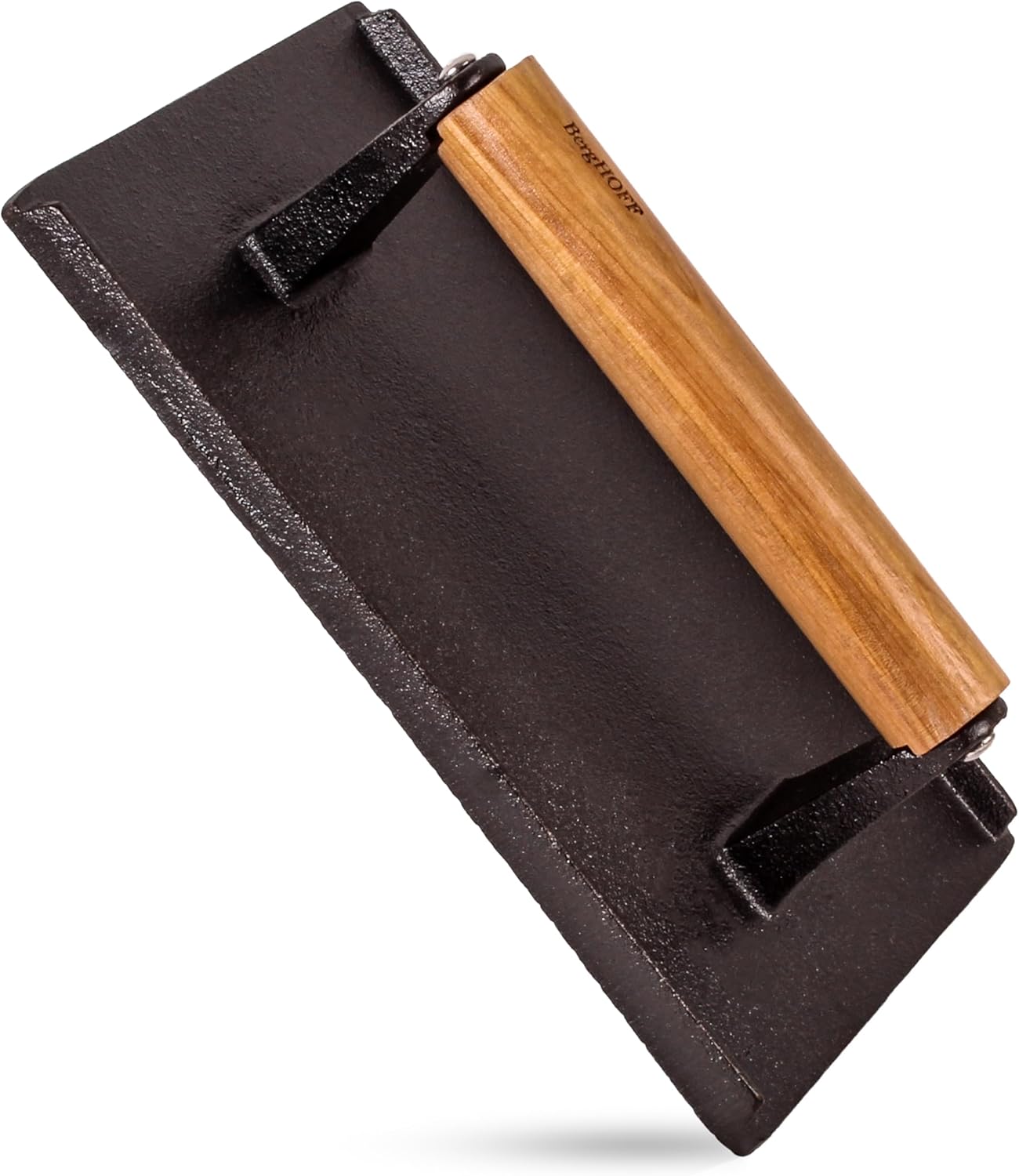 Berghoff Neo 2Pc Enameled Cast Iron Grill Set, Grill Pan 11 inches, Bacon/Steak Press 8 inches, Fast, Evenly Heat, Oven safe (Purple)