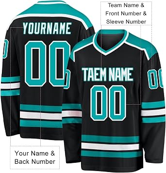 Custom Ice Hockey Jersey for Men - Personalized Name & Number Logo - Practice Jersey for Hockey Fans - Youth Style