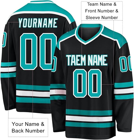 Custom Ice Hockey Jersey for Men - Personalized Name & Number Logo - Practice Jersey for Hockey Fans - Youth Style