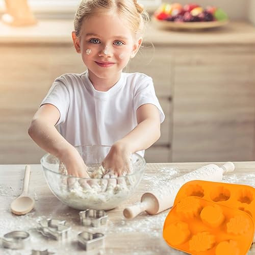 Miniatura 7 de 2 moldes de silicona con diseño de hojas de calabaza, 3D, con temática de otoño, para hacer jabón, velas, dulces, muffins, chocolates, decoración de