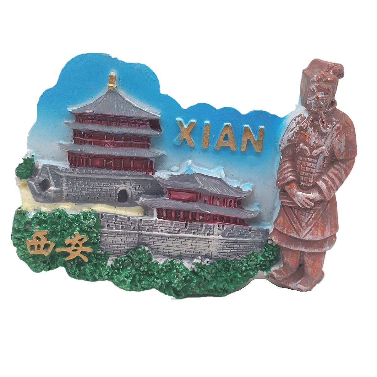 3D Terra Cotta Warriors And Ancient City Of Xian China Fridge Magnet Souvenir Gift, Home & Kitchen Decoration Magnetic Sticker Xian China Refrigerator Magnet Collection