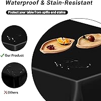 Vista 3 de QZYL 4 manteles de picnic con fundas de banco, manteles de plástico negro, 54 x 108 pulgadas, fundas rectangulares desechables impermeables