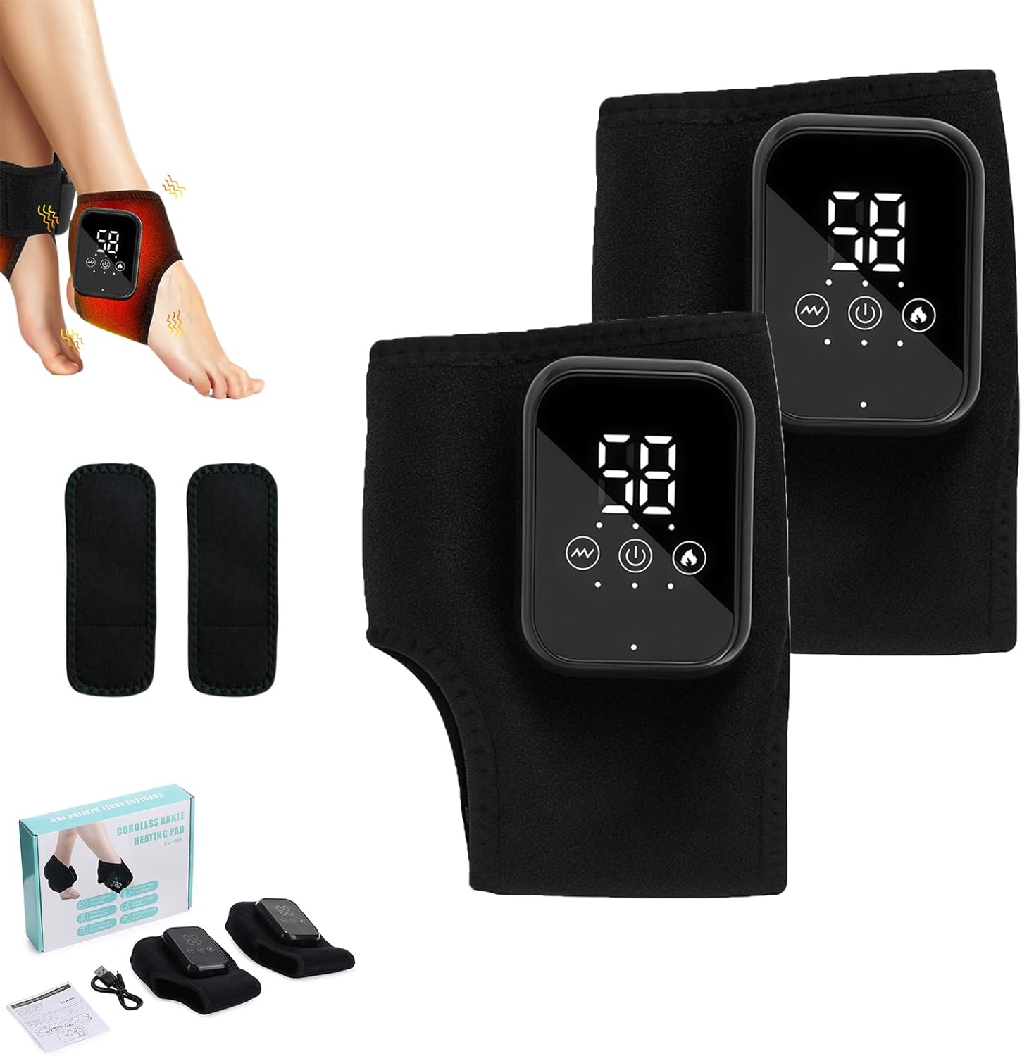 Product image of Foot Renew Triple Method Massager - 3-in-1 Kneading, Compression & Heat, Footrenew Foot Massager, Wireless & Portable Heated Vita Feet Relief Machine for Home/Office/Travel