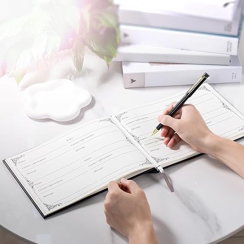 Miniatura 7 de SOITIS Libro de visitas funerarias para el servicio conmemorativo Celebración de la vida, libro de 80 páginas para el funeral, libro de inicio de