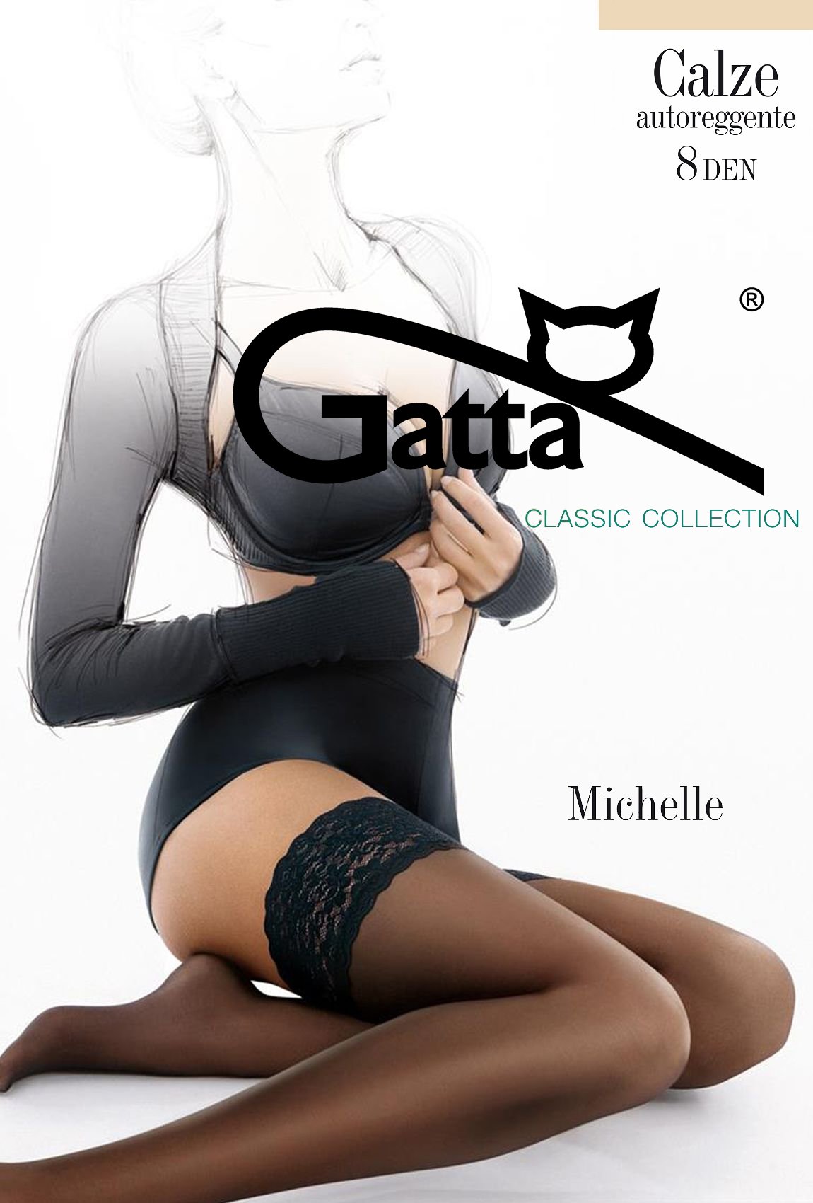 GattaMichelle 01 – Elegant Matte Hold ups with Lycra Satin Sheers with Closure Lace
