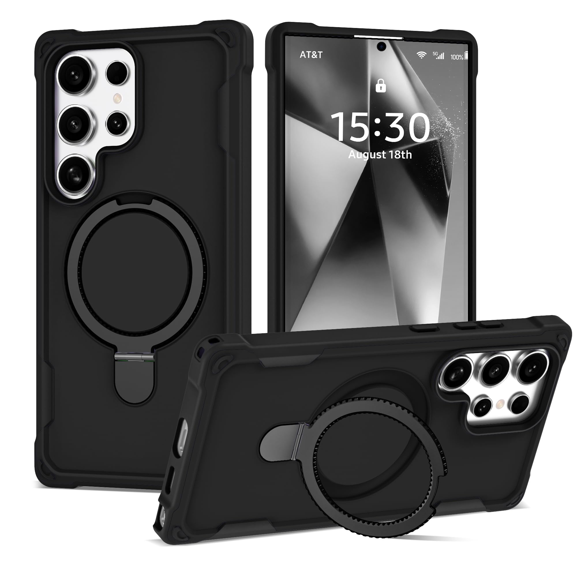 PeakFuel Designed for Samsung Galaxy S24 Ultra Case 6.8'' with Magnetic Ring Stand [Military Drop Protection][Compatible with MagSafe] Shockproof S24