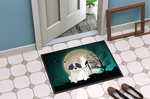 Miniatura 4 de Caroline's Treasures BB2201MAT - Tapete de Halloween con diseño de bulldog francés de 18 x 27 pulgadas, tapete para puerta delantera, para