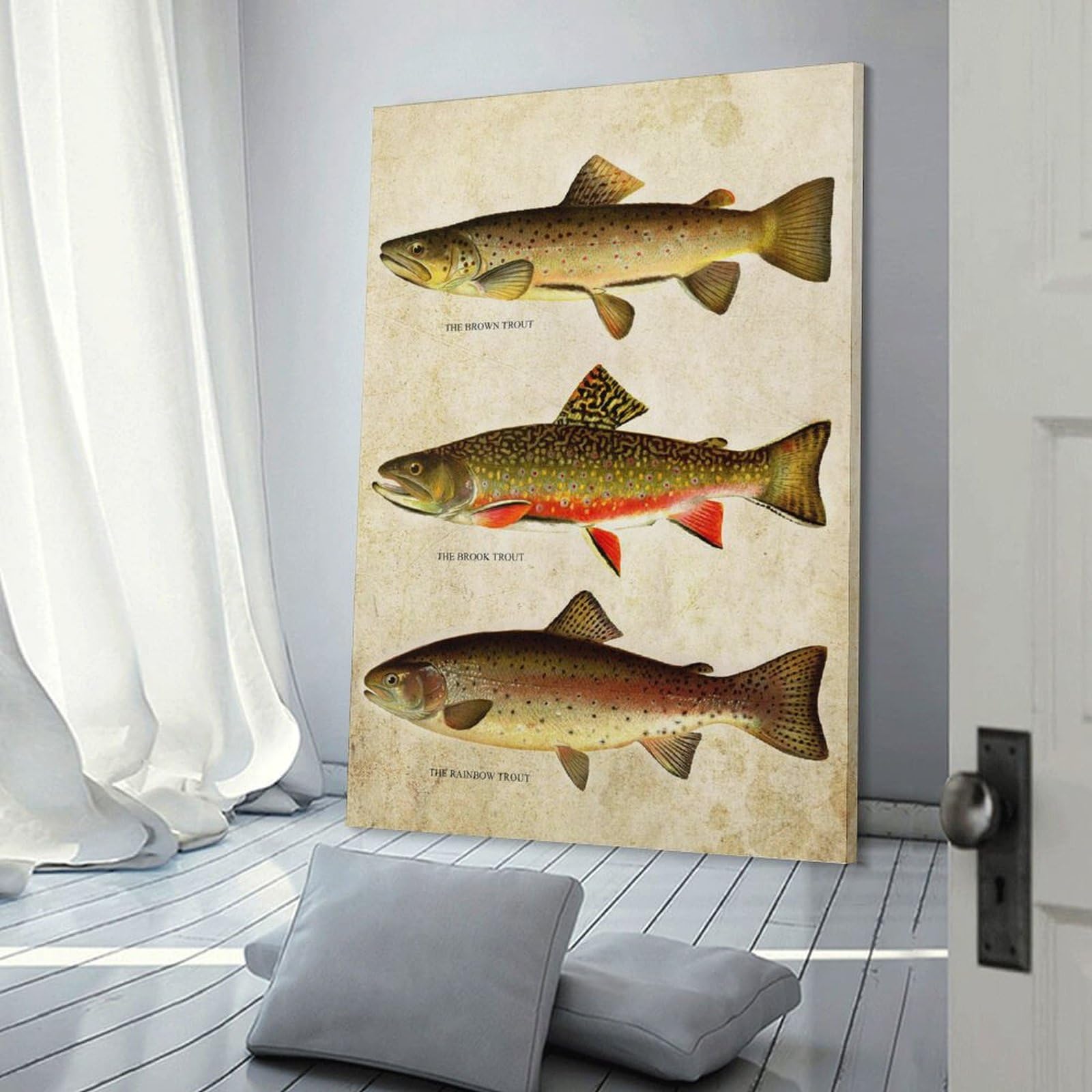 Amazon.co.jp: ヴィンテージトラウトフライフィッシングアートポスター