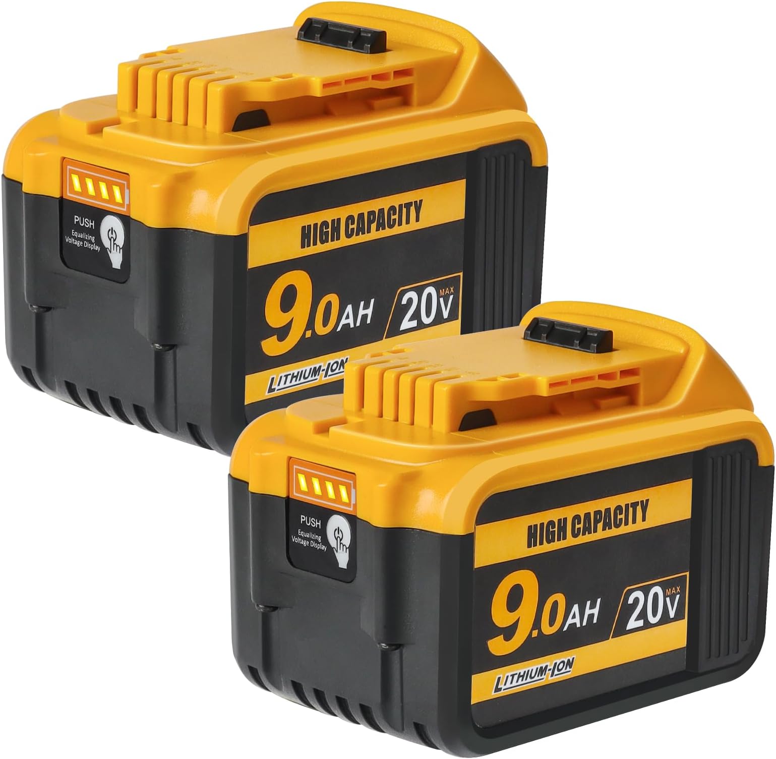 2 Pack 20V 9.0Ah Battery Compatible with Dewalt 20V Battery Replacement for Dewalt 20V Cordless Tools(Not Made in Dewalt)