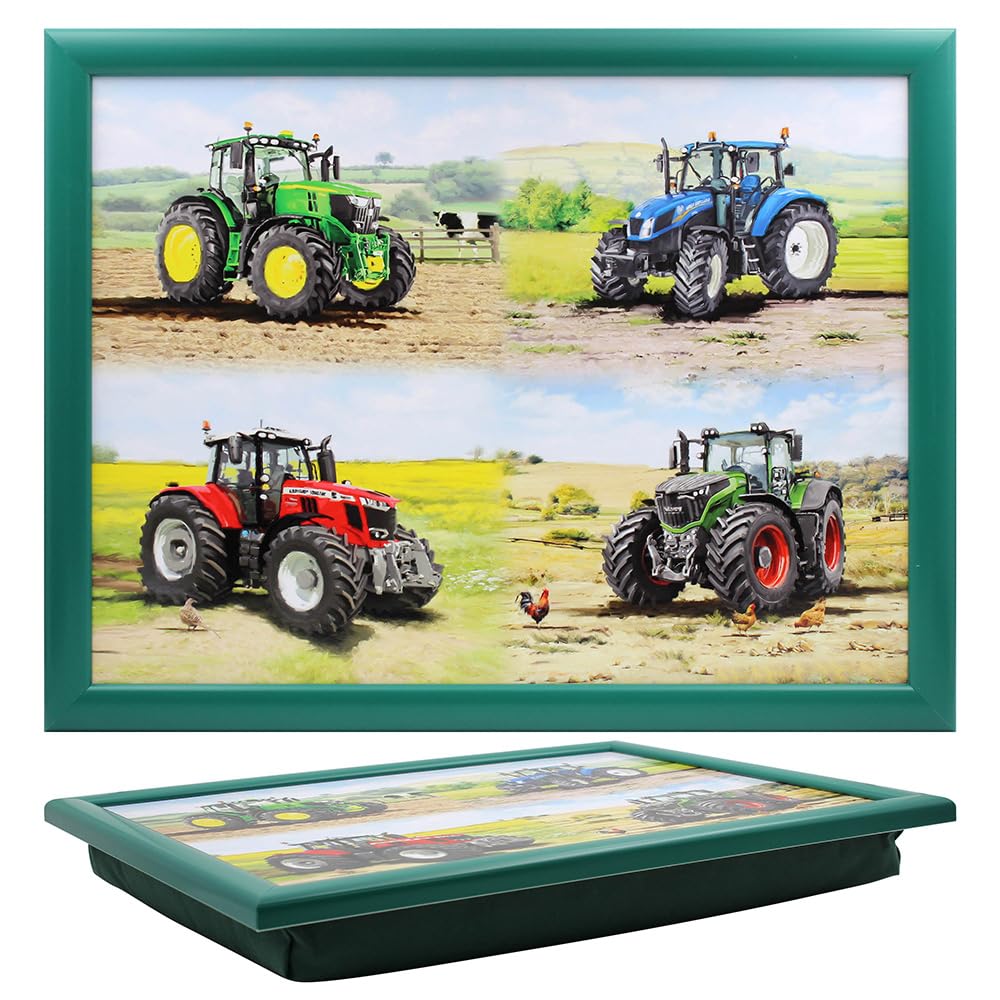 Tamersgifts Cushioned Laptrays Lap Tray TV Dinner Bean Bag Padded Cushion Gift (Tractor Laptray) — image 1