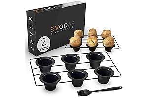 EVODAE® 2PCS Popover Pans Nonstick, Pro-Grade Deep Pan Baking