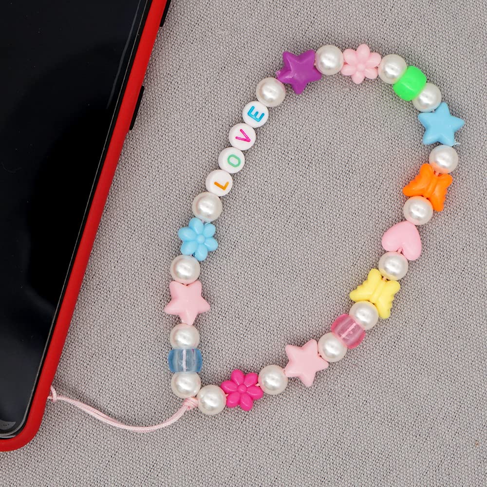 2 Cordini Per Cellulare Colorati: 30cm E 120cm Con Perline Acriliche E Distanziatori – Tracolla E Ciondolo Per Smartphone