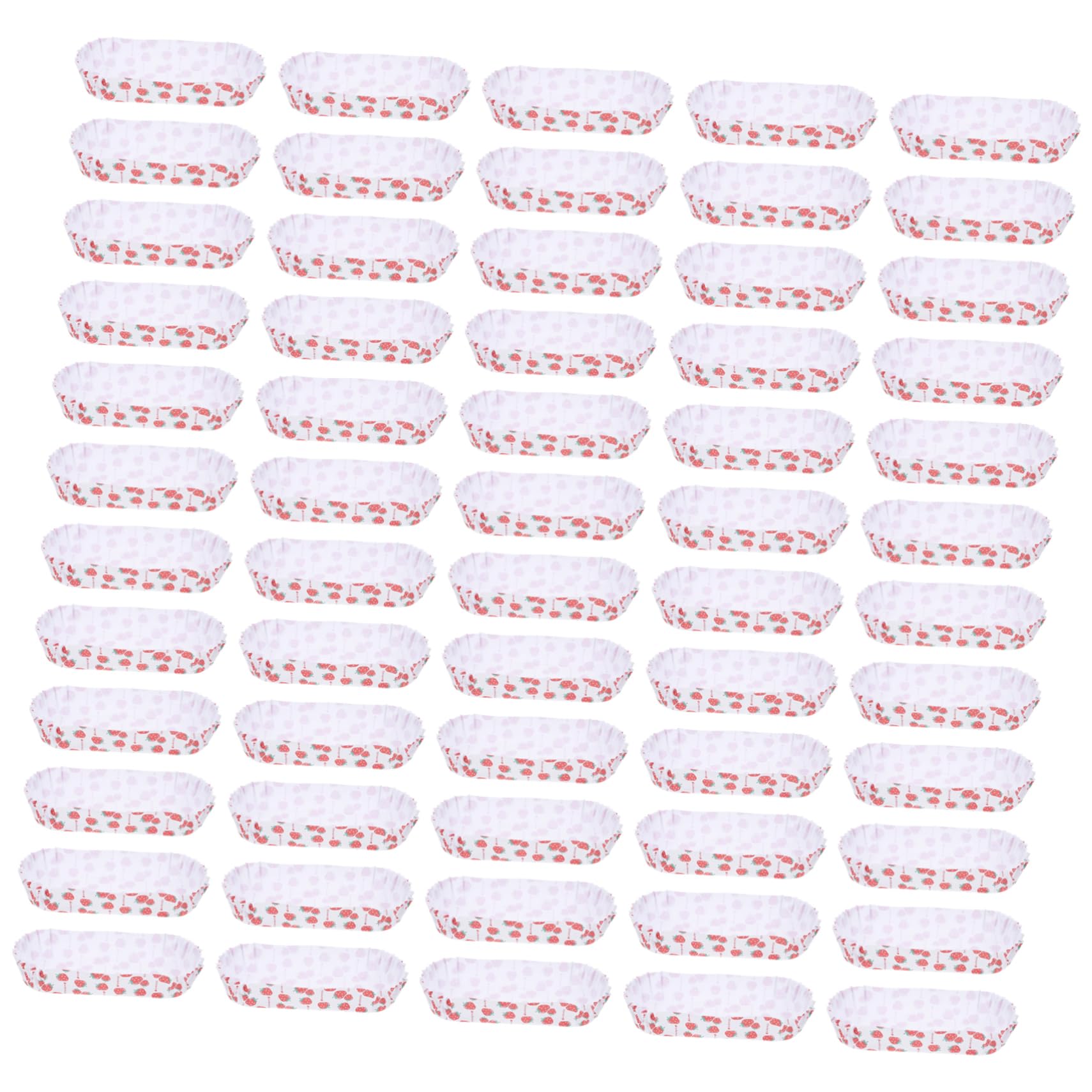 Cabilock Boat-Shaped Paper Tray 100pcs White Striped Hot Dog Trays Paper Hot Dog Holders Snack Supply
