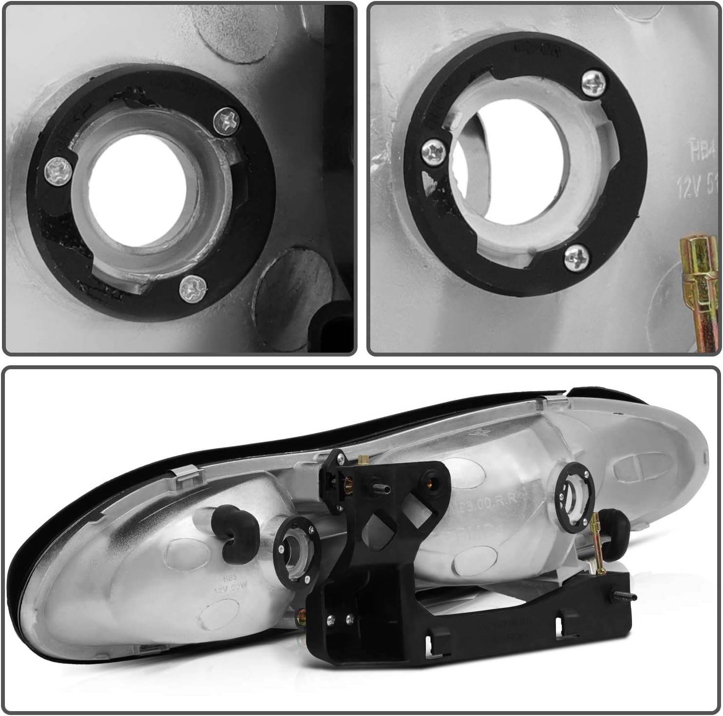OCPTY Headlight Assembly Pair Replacement for Chevrolet Camaro 1998-2002 Bulbs Not Included 16525313 GM2503211