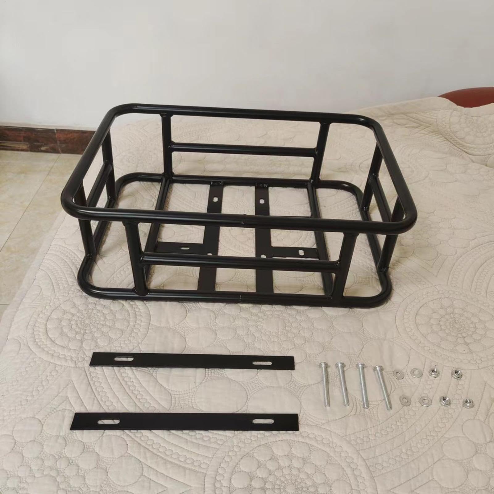 Générique Koszyk tylnego siedzenia, duża pojemność ładunku elektrycznego na motocykl, ciężki uchwyt metalowy pannier, rozmiar około 45,6 x 32 x 15 cm do przechowywania i transportu rowerów