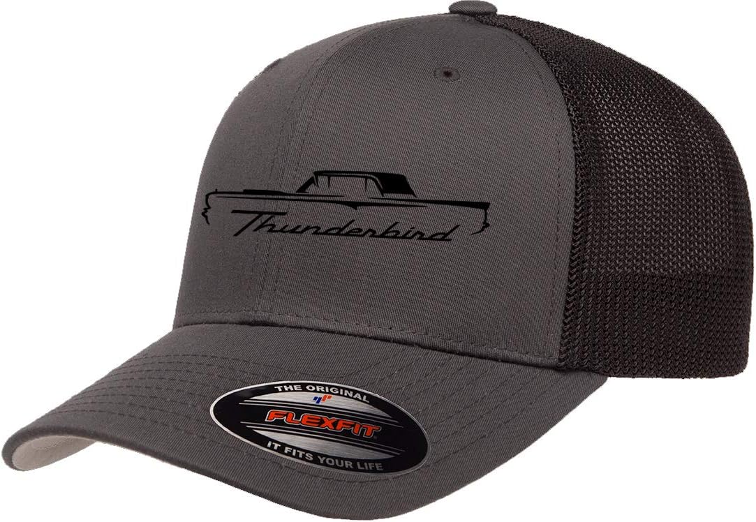 1958 1959 1960 Ford Thunderbird Hardtop Outline Design Trucker Mesh Fitted Cap