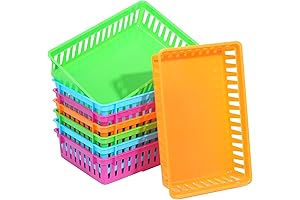 Colorful 8 Rectangular Trays Storage Organizer Bins