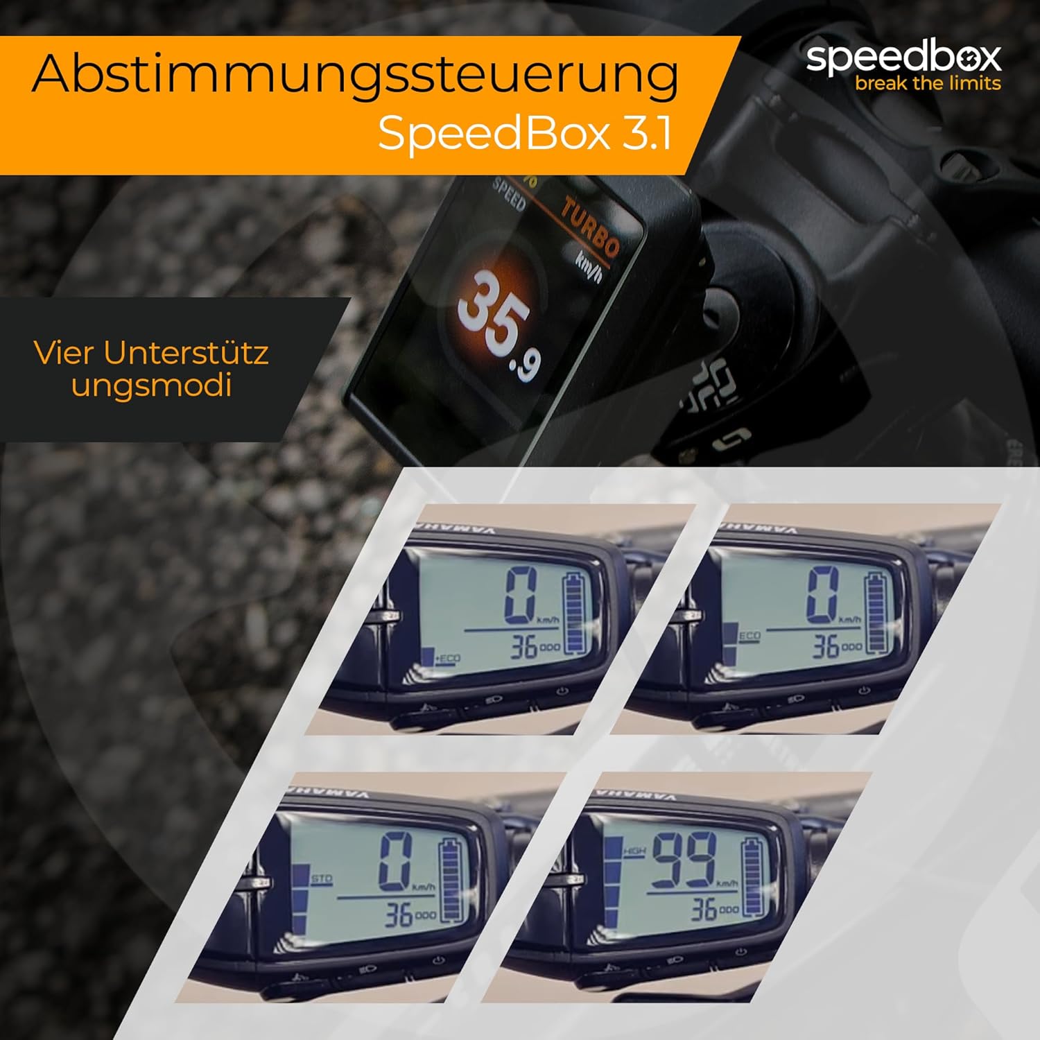 Close-up of SpeedBox 3.1 chip with numbered connectors for Yamaha motors