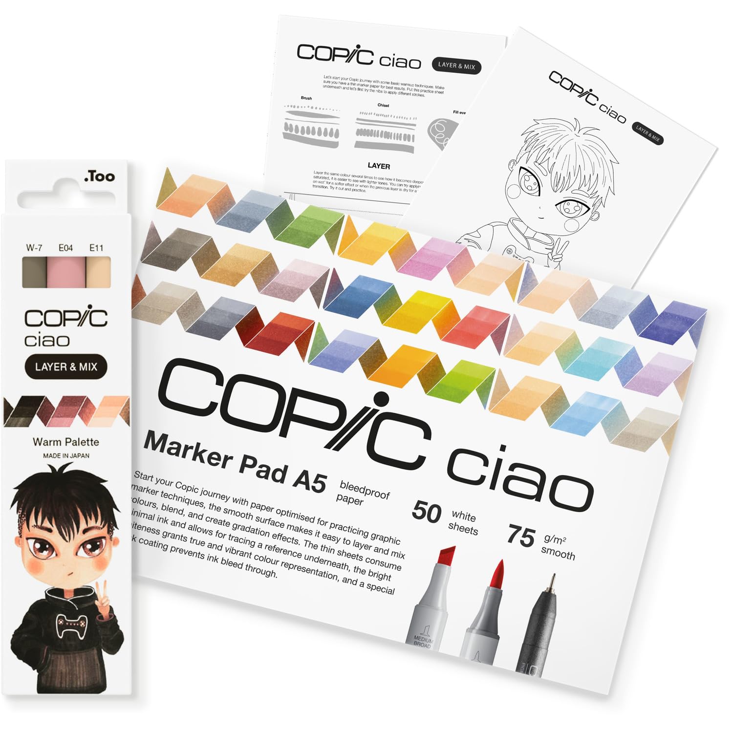 Copic Ciao Set Warm marqueurs d'art aux dégradés parfaits pour dessin