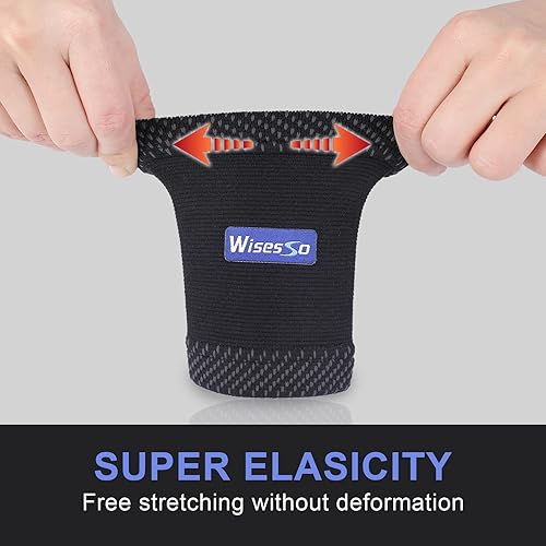 Miniatura 2 de Wisesso Muñequeras, manga de compresión de muñeca, cómoda y transpirable para tenis, golf, bolos, gimnasio, túnel carpiano, soporte de muñeca para