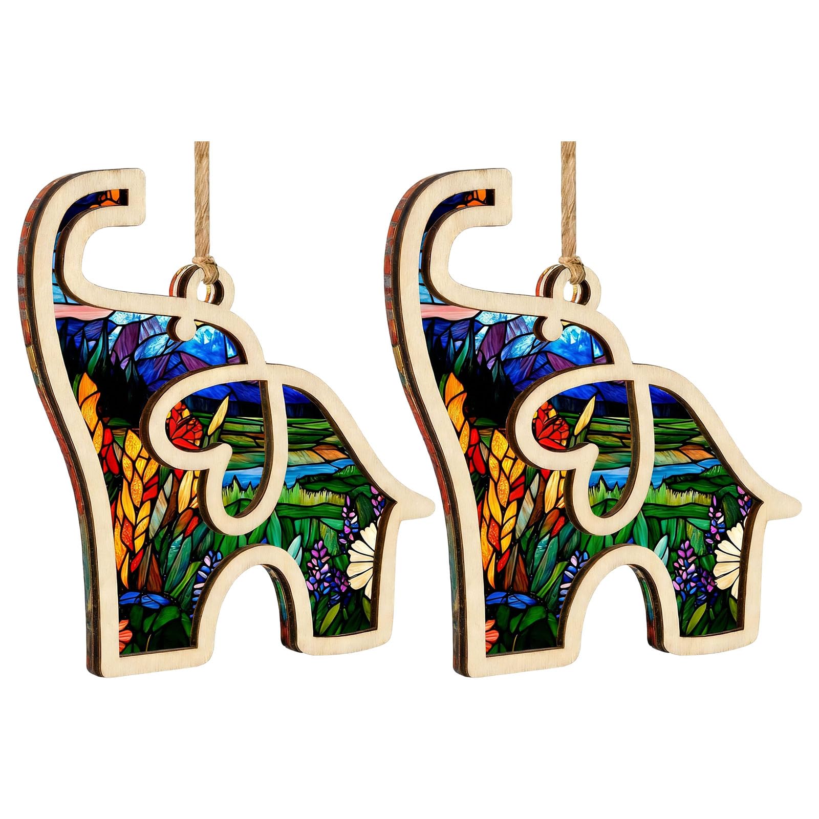 Wood Elephant Friendship Ornament Natural Wood Handcrafted Decors Symbolic Gift Meaningful Art for Home Wall Hanging Birthday