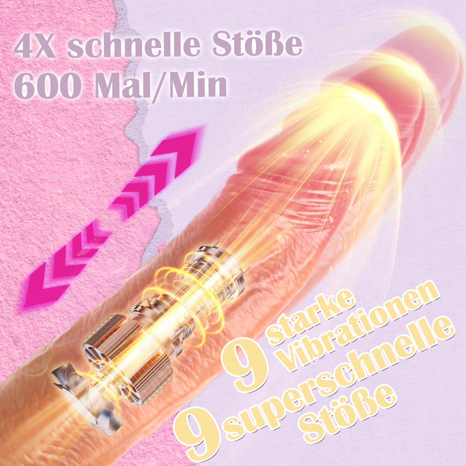 Sex Spielzeug für Die Frau Vibrator - Vibration für Frauen mit Stoßfunktion, Vibratorensets für Frauen Sexspielzeug Diloschwanz mit Saugnapf