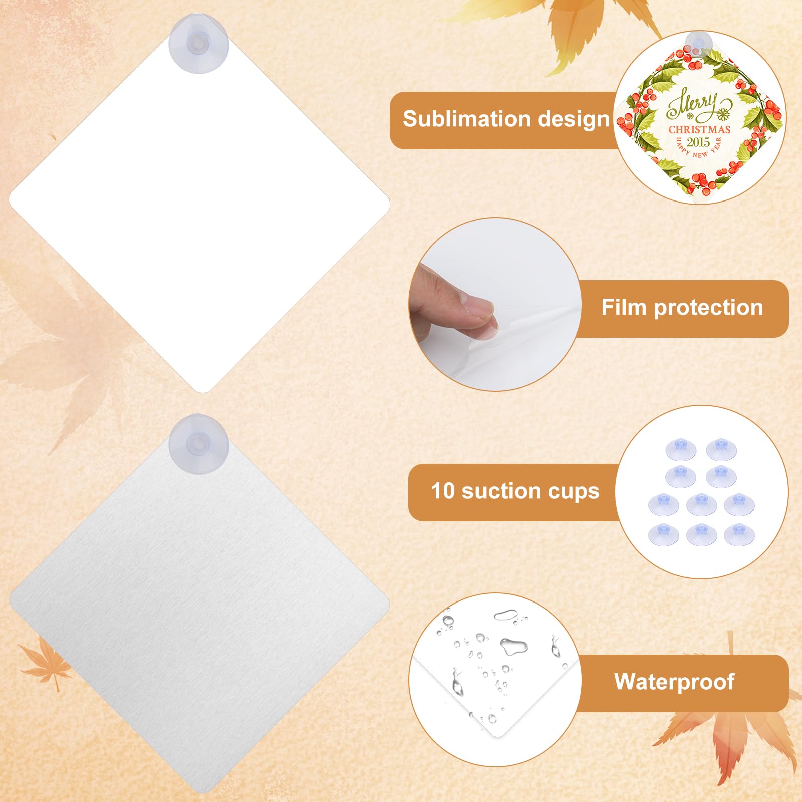 10pcs Sublimation Blank Suction Cup Sign - Image 4