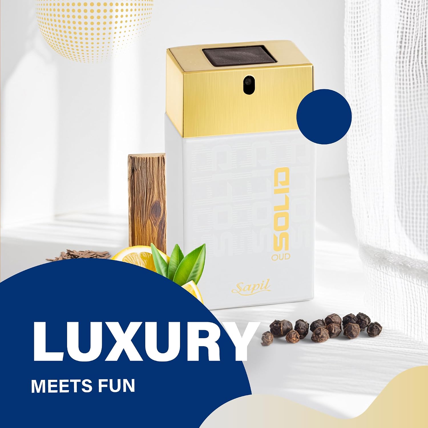 Sapil Solid Oud Perfume for Men and Women - Long-lasting Dubai Perfume, Enticing Arabic Cologne, Oriental Woody EDT Spray, 3.4 Oz (100 ml) - Perfume for Men for Daily Wear and Special Occasions