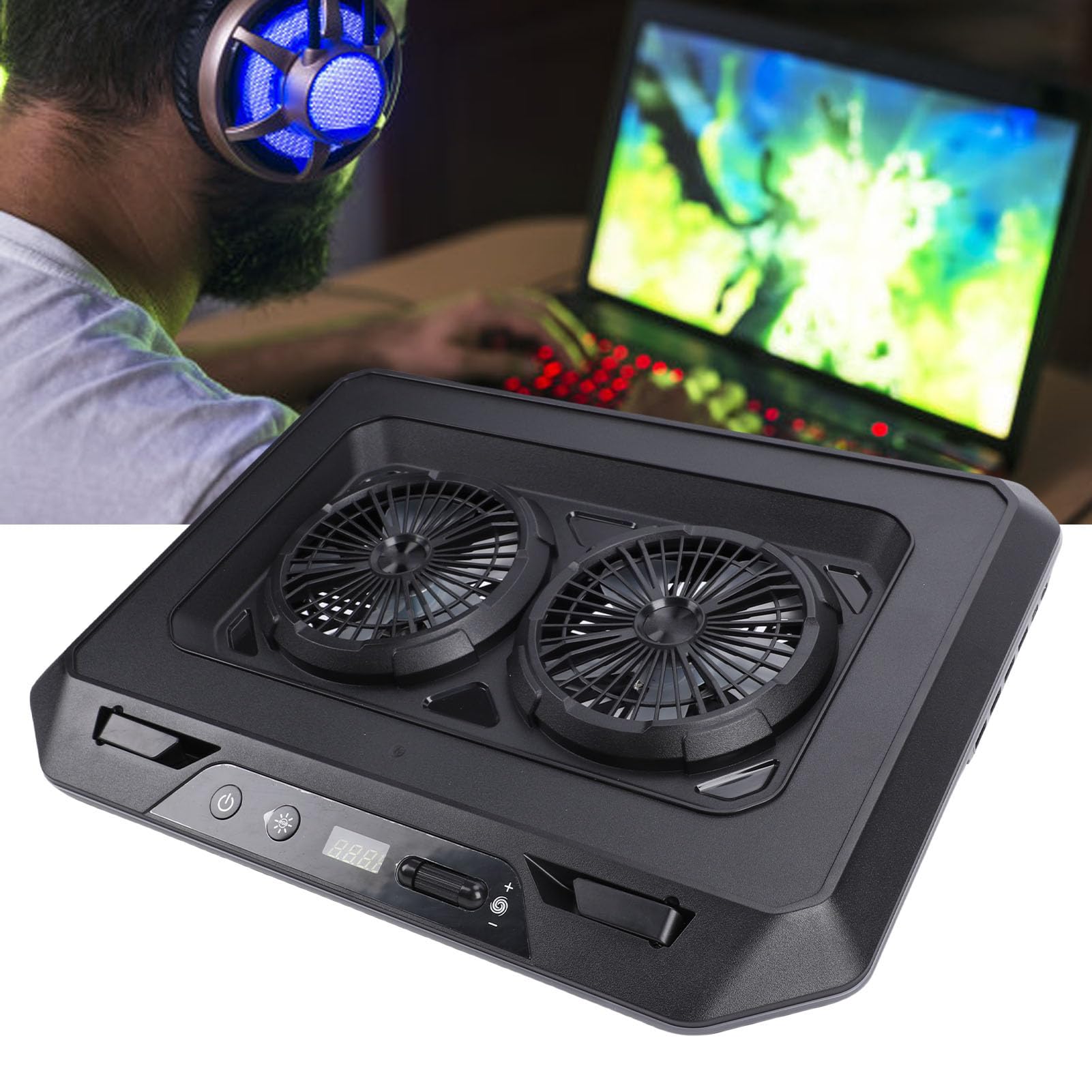 Base di Raffreddamento per Laptop RGB con Altezza Regolabile e 2