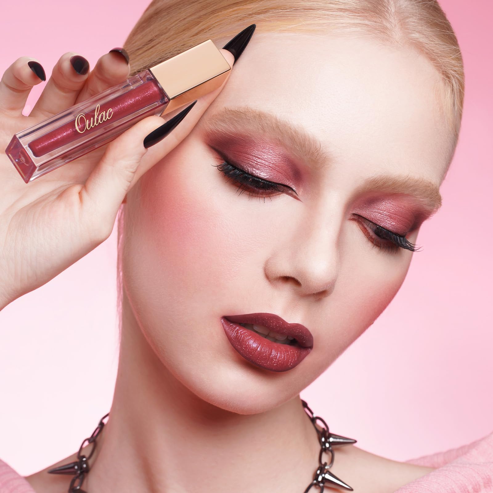 Oulac Matte Liquid Dark Red Lipstick for Women, Long Lasting Lip Stain, Waterproof Highly Pigmented Creamy Formula Lipstick with Vitamin E, Vegan, 4.5ml (M18) — view 16