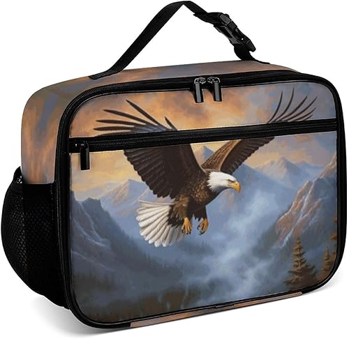 Bald Eagle - Lonchera reutilizable con aislamiento, bolsa enfriadora, lonchera para comida y alimentos, bolsa de mano para mujeres, niños, niñas,