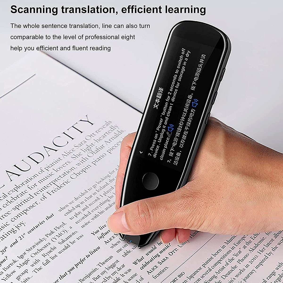 Dispositivo di traduzione di lingue TCCOC Penna di lettura di traduzione di scansione | Scansione di testo e traduzione | Parla e traduci/Wi-Fi/Penna dizionario multilingue con assistente vocale AI
