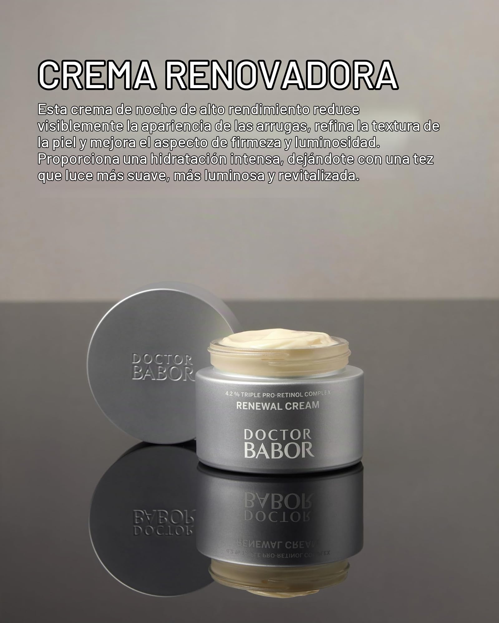 DOCTOR BABOR Renewal Cream | Crema facial regeneradora antiedad y antipigmentación con complejo pro-retinol | Para una piel radiante y rejuvenecida | Afina la tez | vegano | 50ml