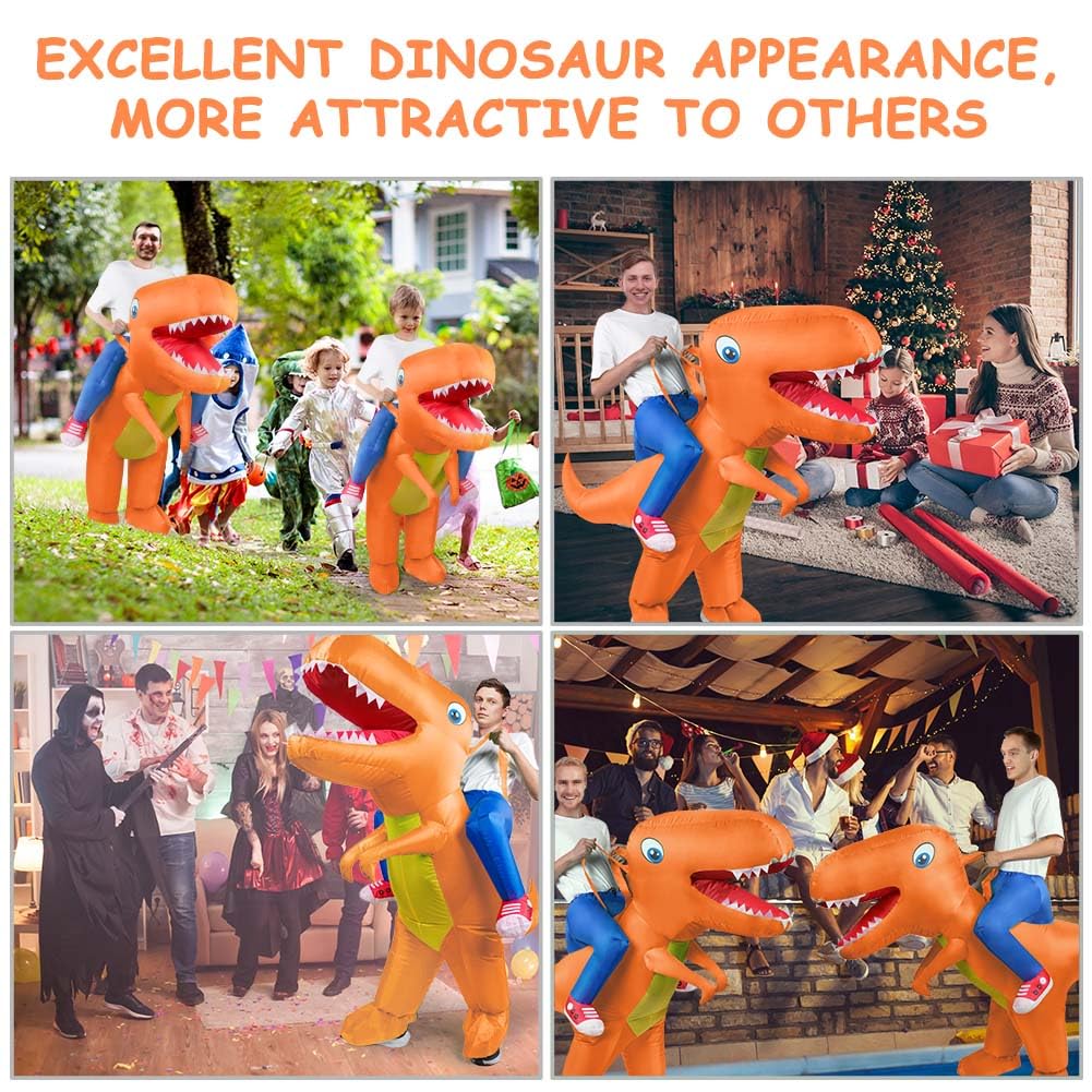 AOOWU Disfraz Hinchable de Dinosaurio Con Sistema Inflable, Resistente Para Halloween, Cosplay, Cumpleaños, Navidad, Carnaval, Fiesta, Mardi Gras