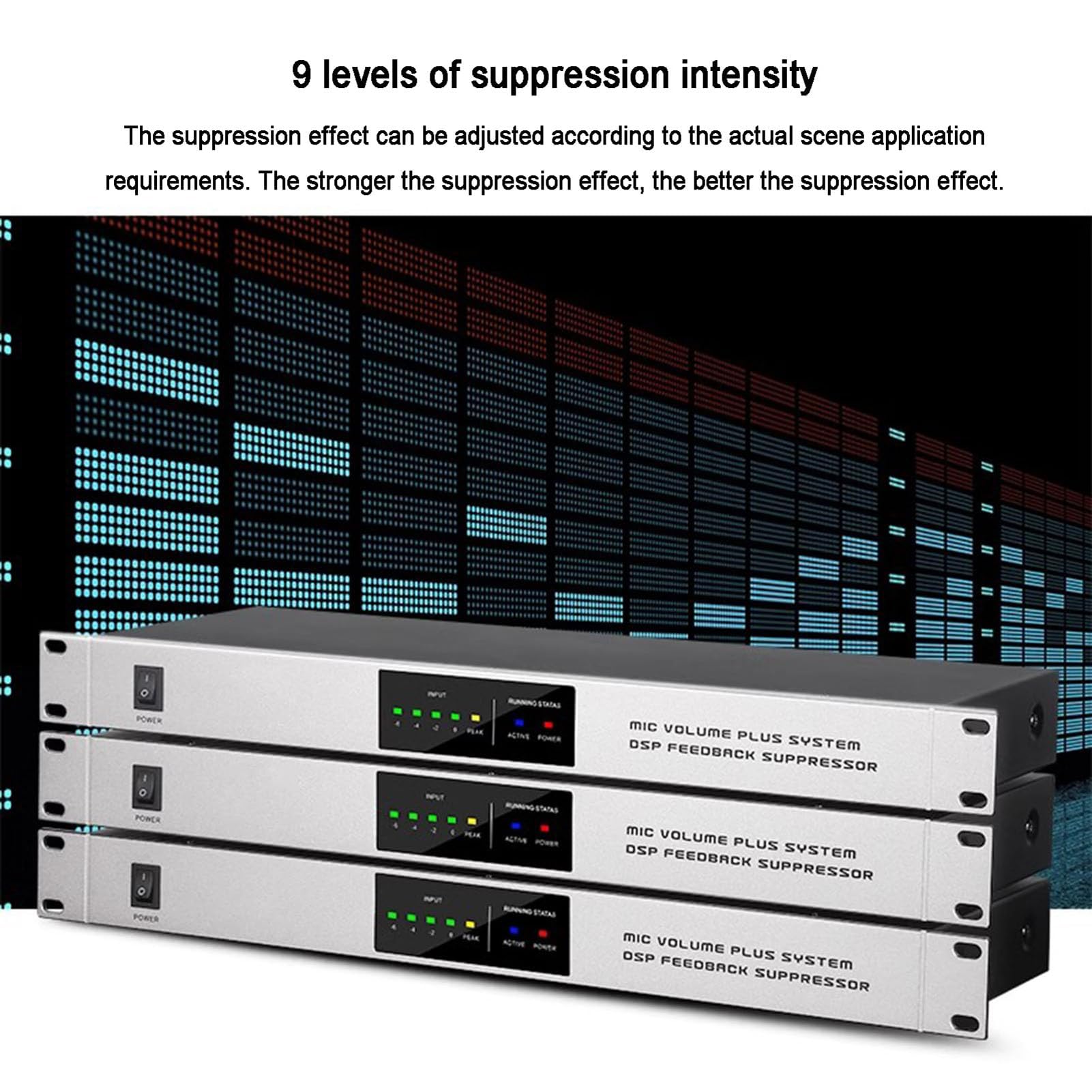 Soppressore di Feedback Professionale, Processore Audio Digitale Anti-Wobble, Effettore KTV in Stadio Microfono, Effettore Microfonico per Palco KTV