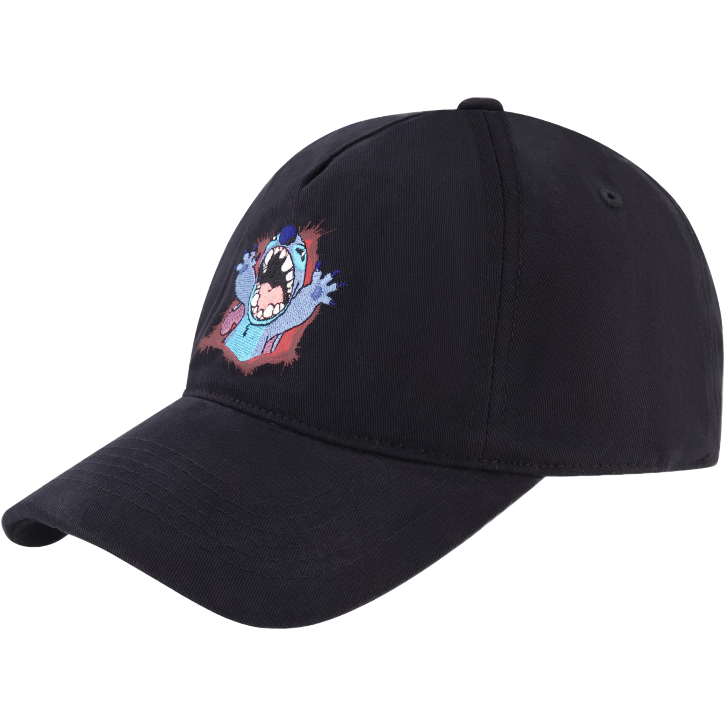 Disney Unisex's Lilo and Stitch Dad Hat, Adult Baseball Cap with Curved Brim, Black, One Size