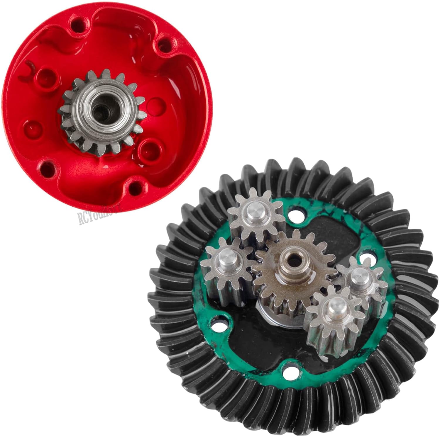 RC Upgrade Parts (2PCS) 37T/13T Diff Gear for 1/10 Kraton Outcast Senton Vorteks Bigrock Granite 3s,1/8 Infraction Typhon Vendetta 3S.Full Metal Differ Set Hops Up.Red