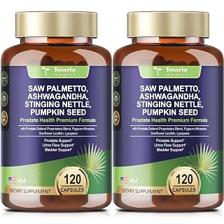 2Pack Organic Saw Palmetto - Prostate Health Supplements for Men with Ashwagandha Root, Stinging Nettle, Pumpkin Seed, Prostate Defend Propnietary Blend, DHT Blocker, 240 Count - Amazon product rated Grade B